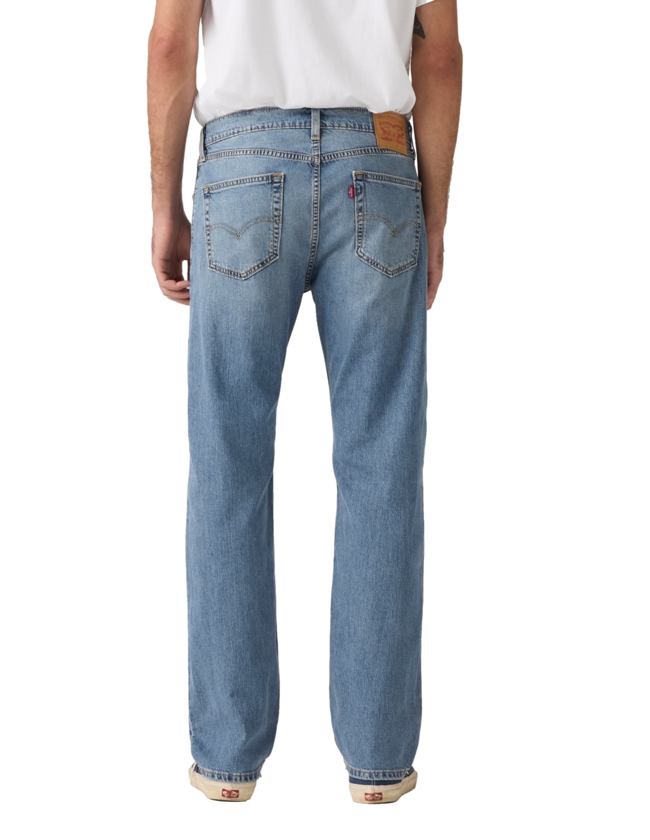 Jeans straight lavado medio para hombre 4
