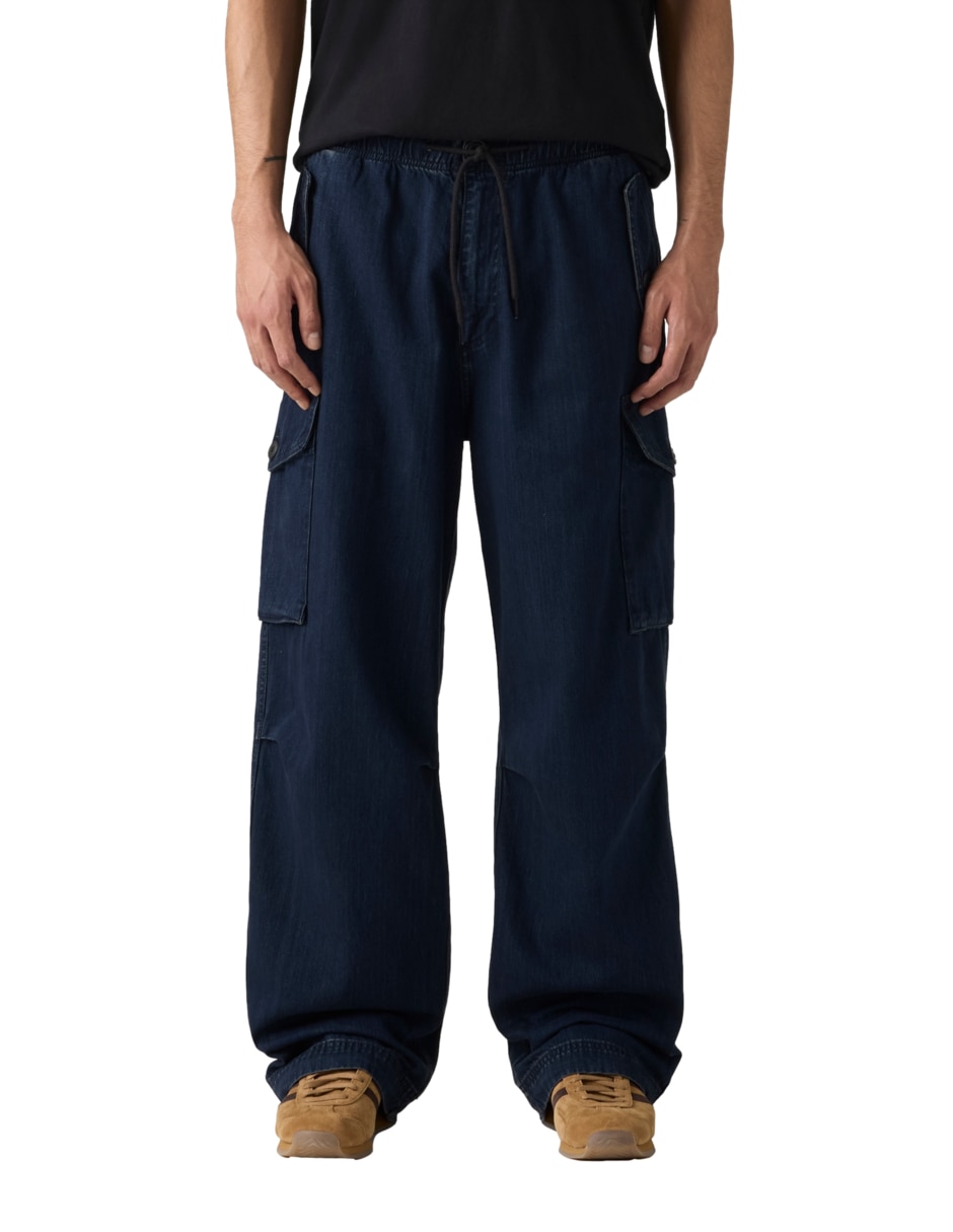 Pantalón casual cargo baggy de algodón para hombre
