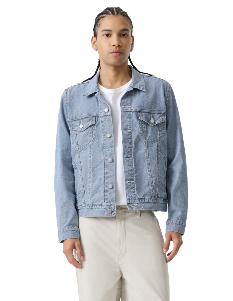 'chamarra' denim sin coleccion o familia no 'de' algodón sin diseño 'para hombre'