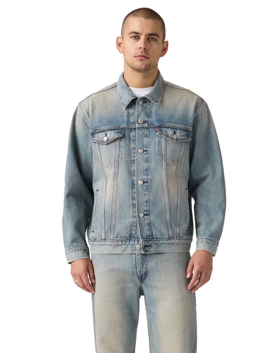 Chamarra denim con bolsillos para hombre Chamarra denim con bolsillos para hombre