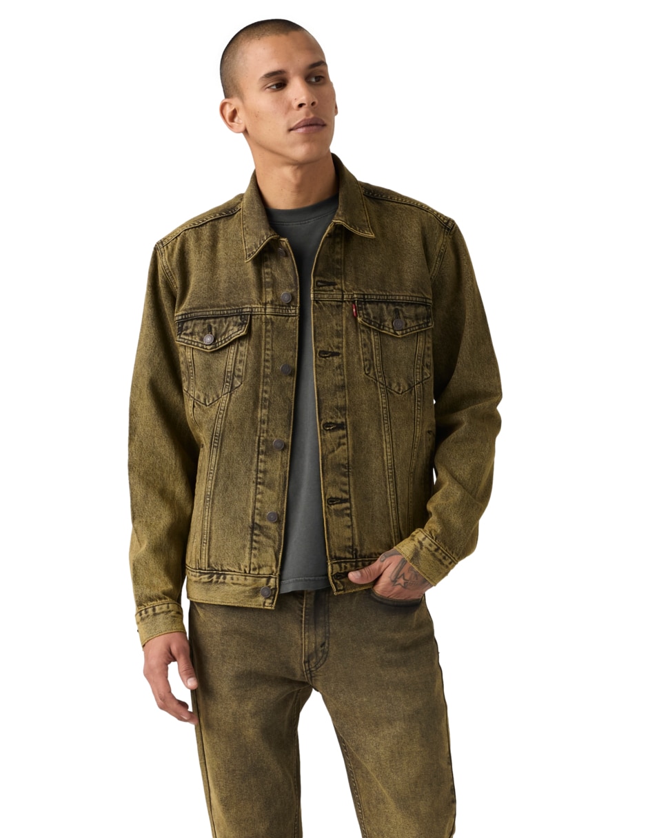 Chamarra denim con bolsillos para hombre