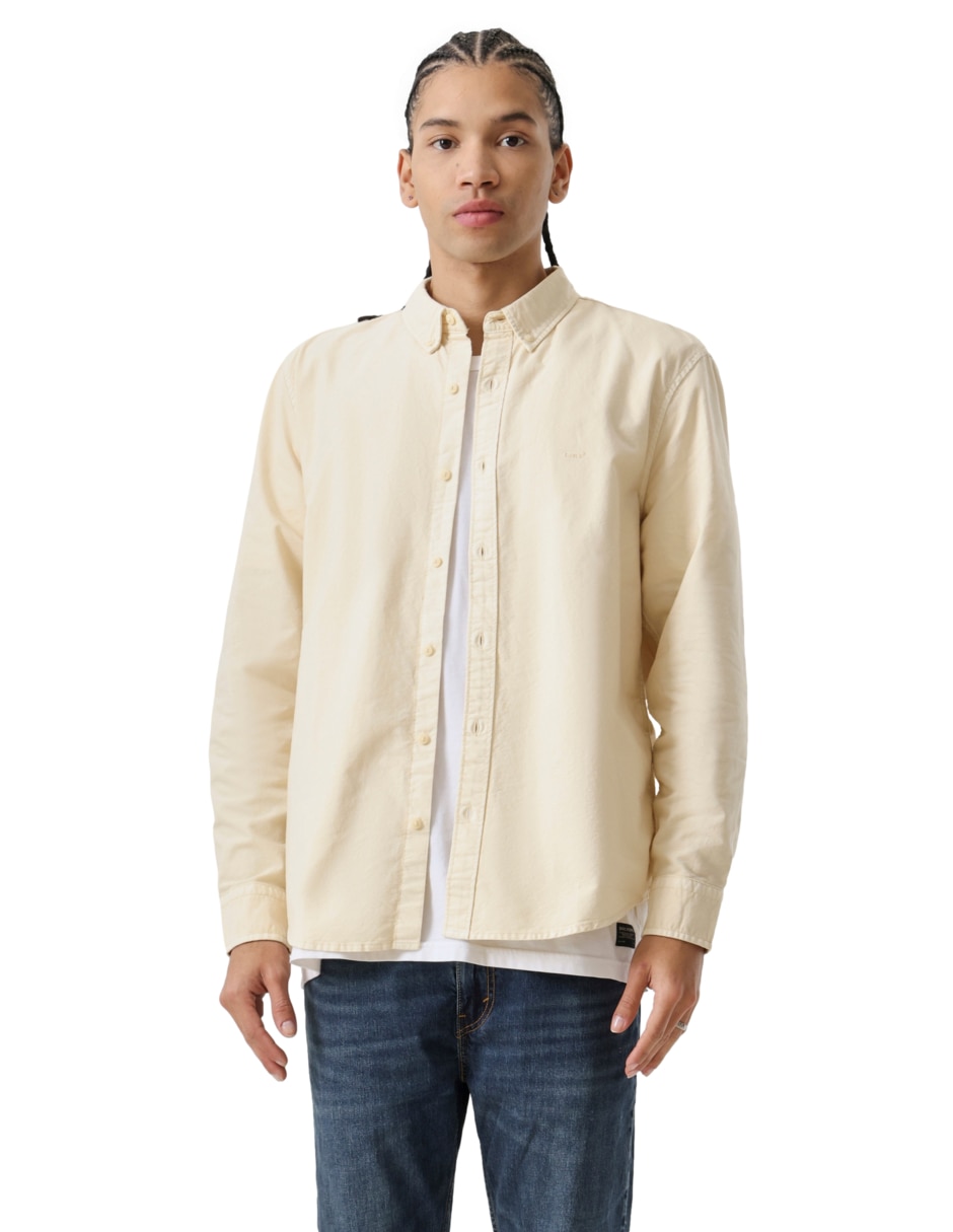 Sobrecamisa casual de algodón manga larga para hombre Sobrecamisa casual de algodón manga larga para hombre