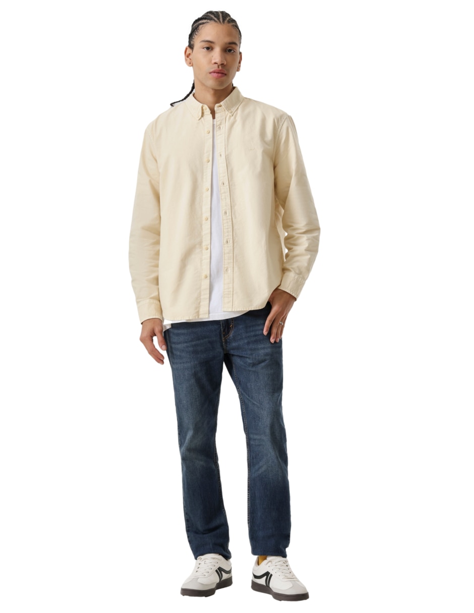 Sobrecamisa casual de algodón manga larga para hombre 4