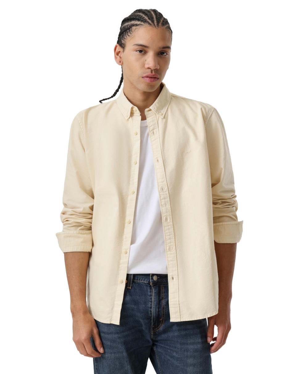 Sobrecamisa casual de algodón manga larga para hombre 5