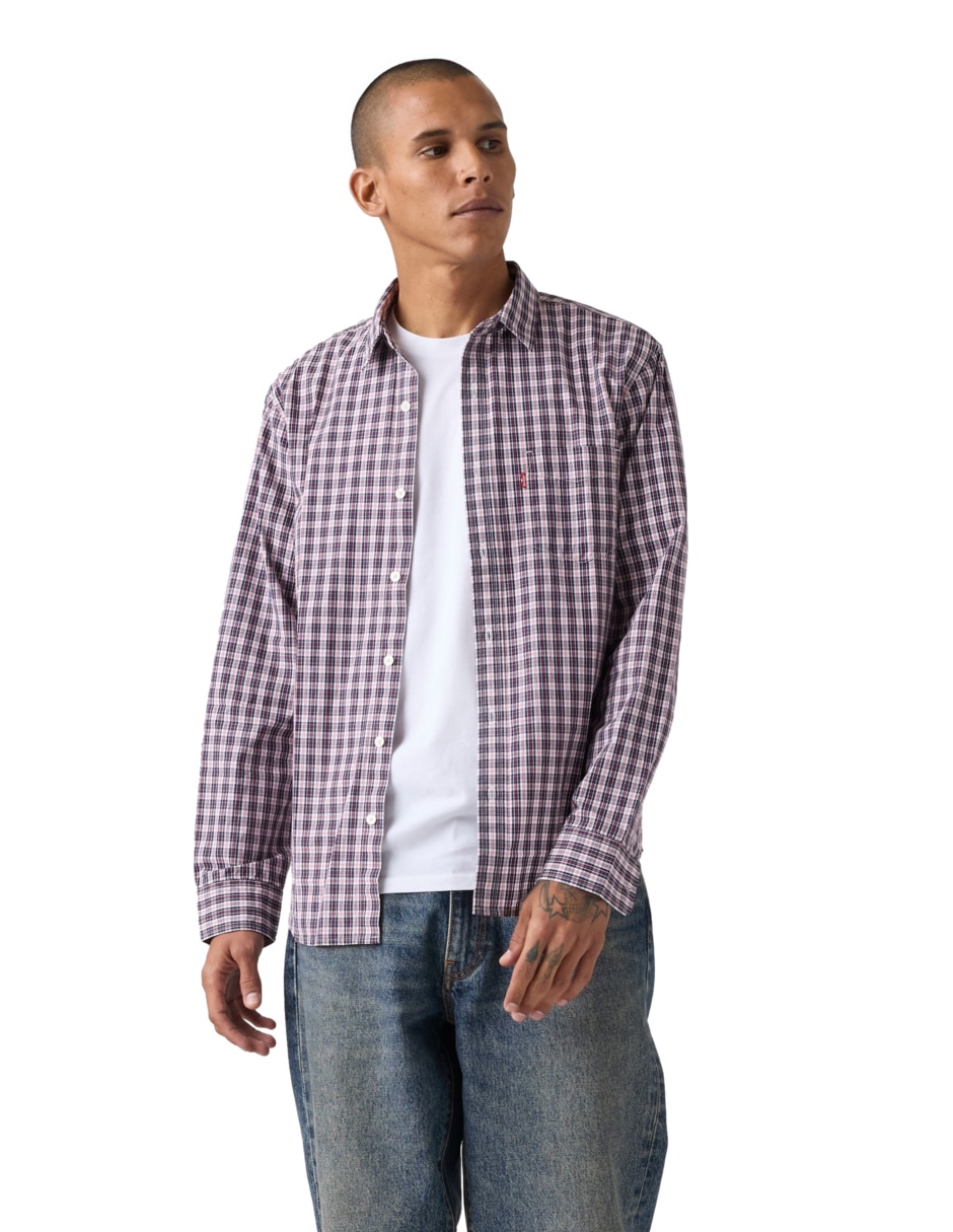 Camisa casual de algodón manga larga para hombre Camisa casual de algodón manga larga para hombre
