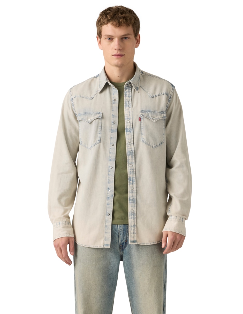 Camisa casual de algodón manga larga para hombre Camisa casual de algodón manga larga para hombre