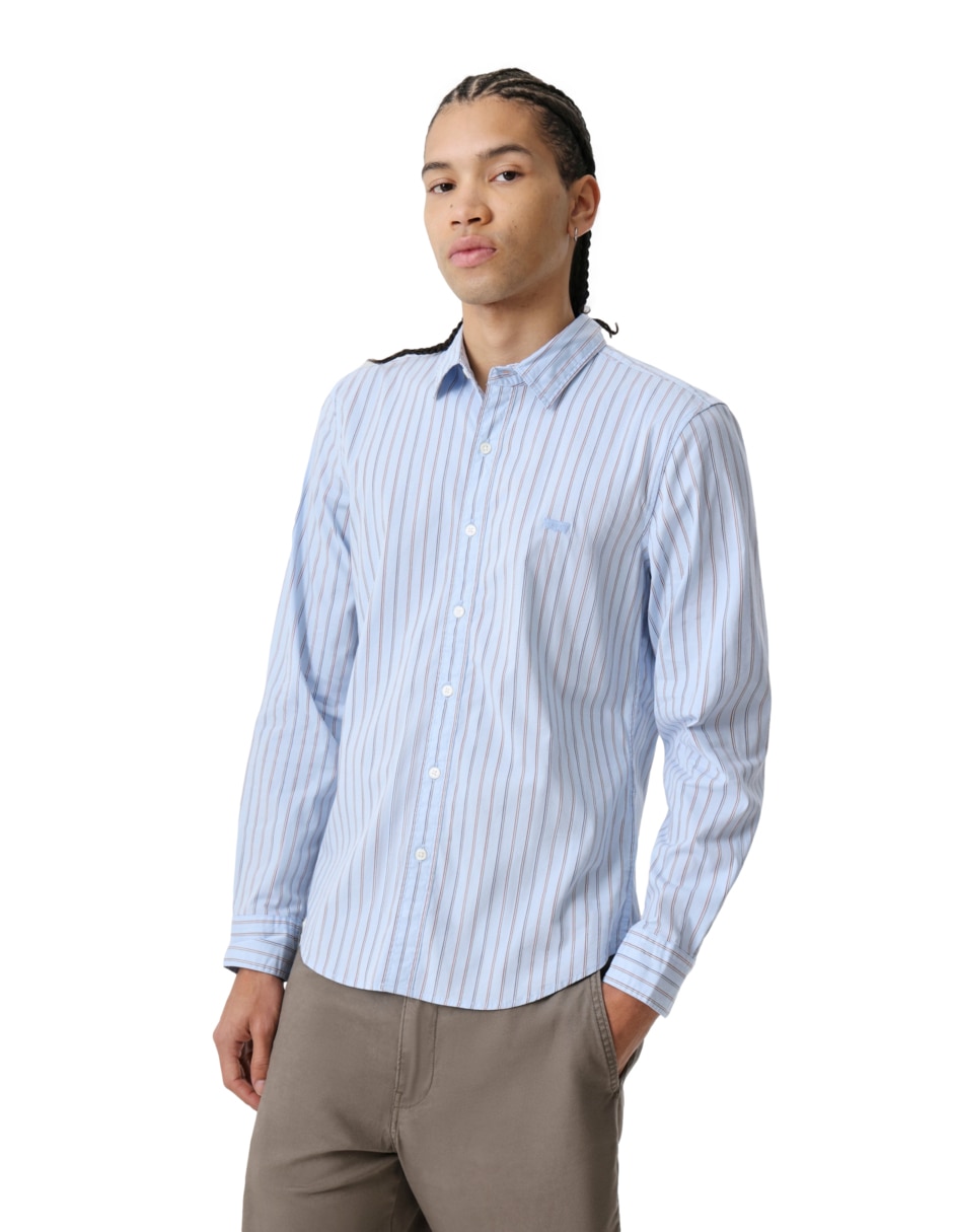 Camisa casual de algodón manga larga para hombre 5