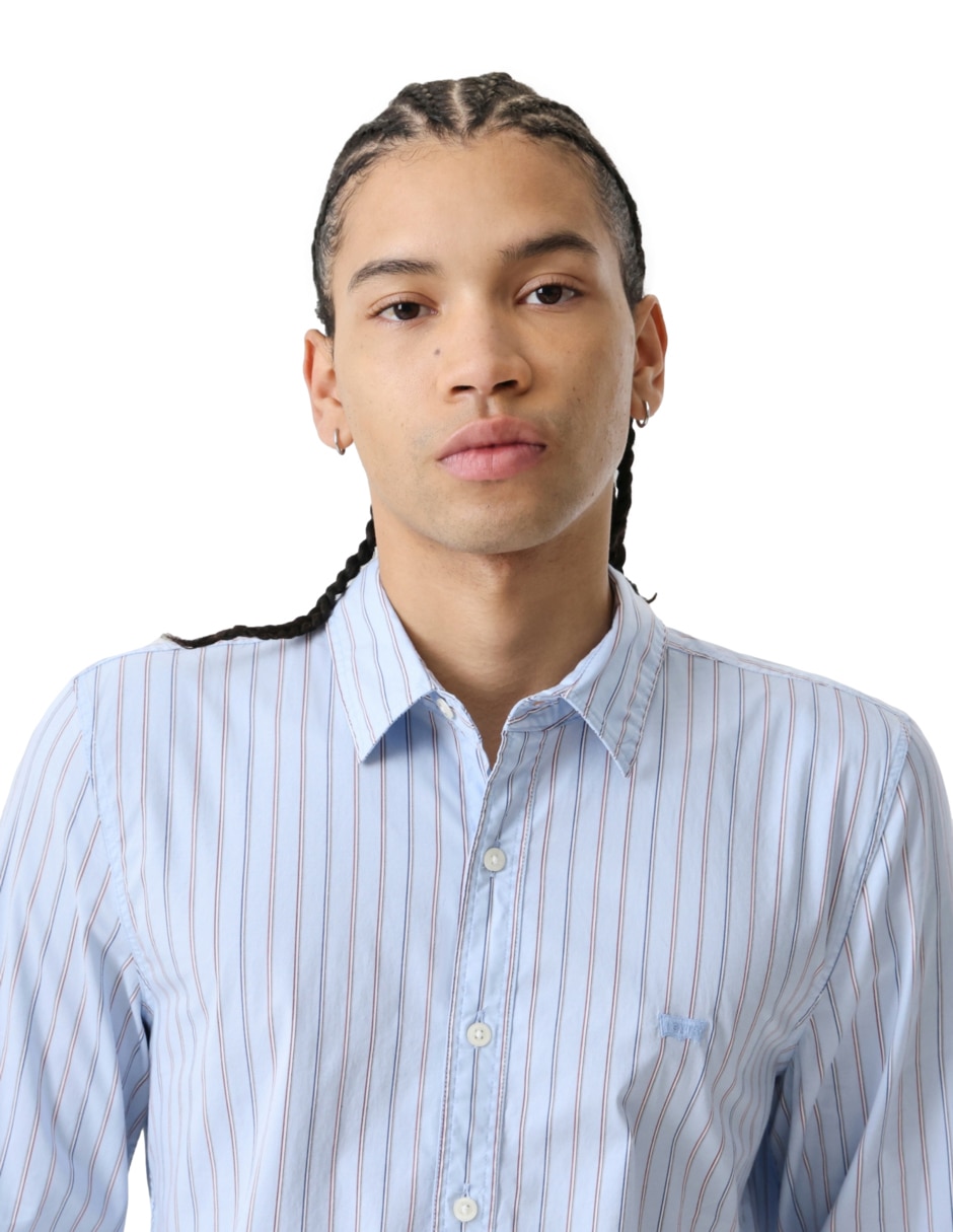 Camisa casual de algodón manga larga para hombre 6