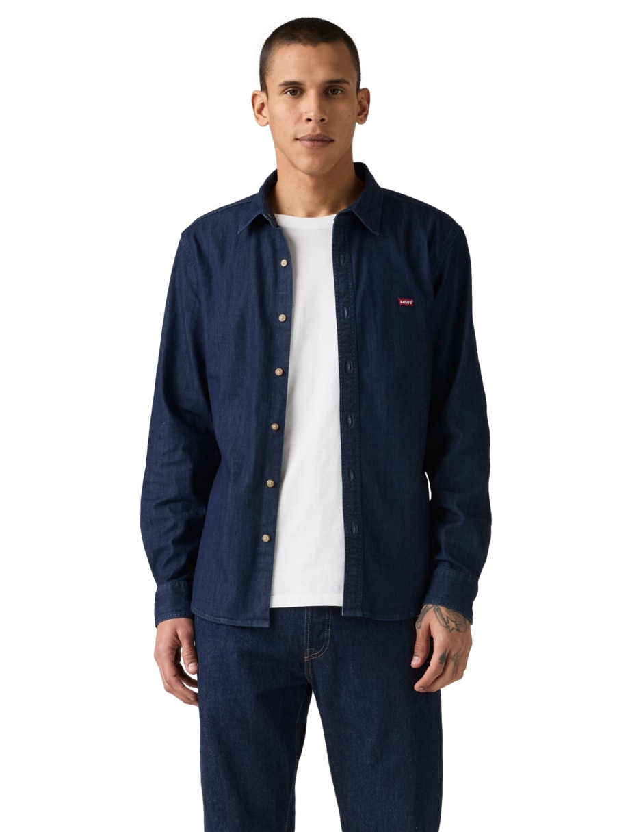 Camisa casual de algodón manga larga para hombre Camisa casual de algodón manga larga para hombre