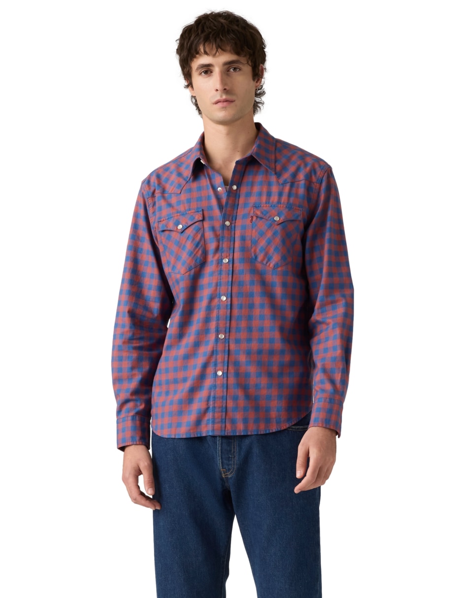 Camisa casual de algodón manga larga para hombre Camisa casual de algodón manga larga para hombre