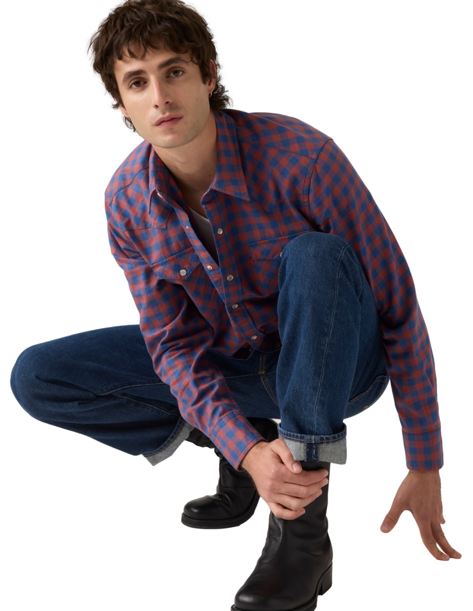 Camisa casual de algodón manga larga para hombre 4