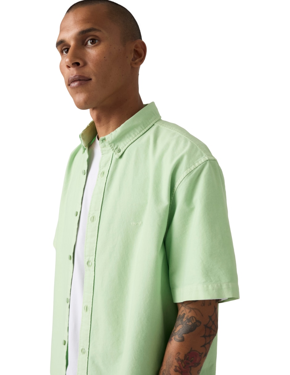 Camisa casual de algodón manga corta para hombre 4