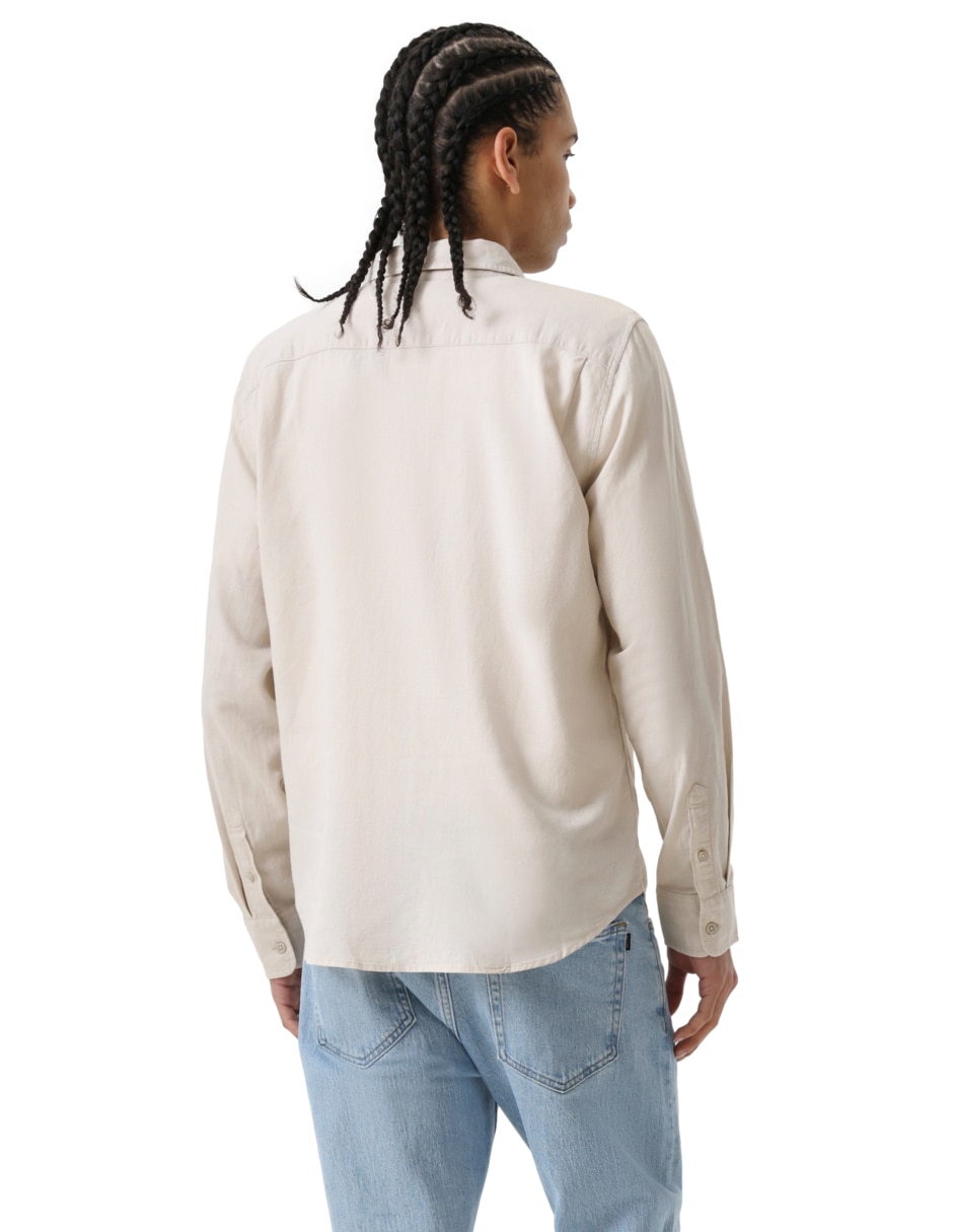 Camisa casual de algodón manga larga para hombre 3