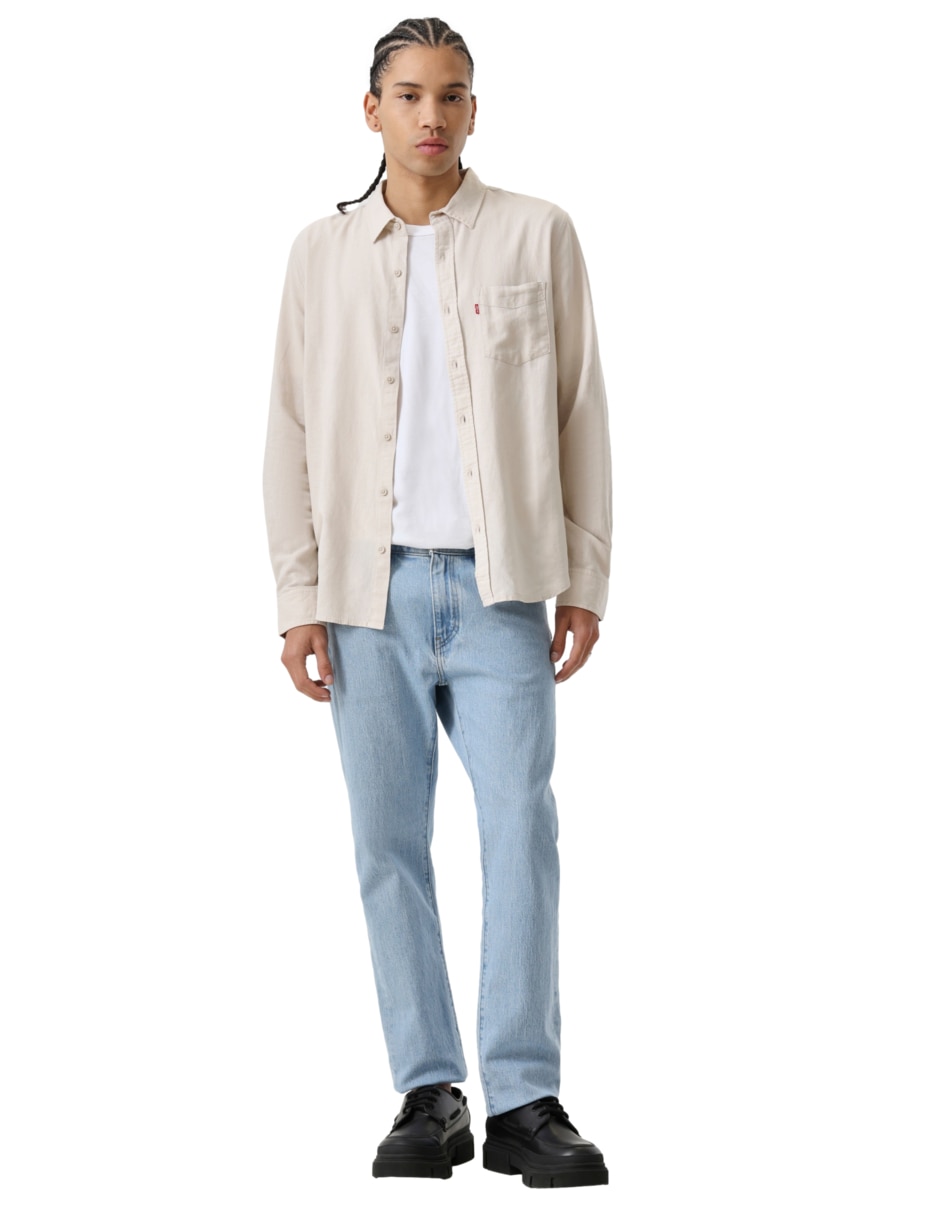Camisa casual de algodón manga larga para hombre 4