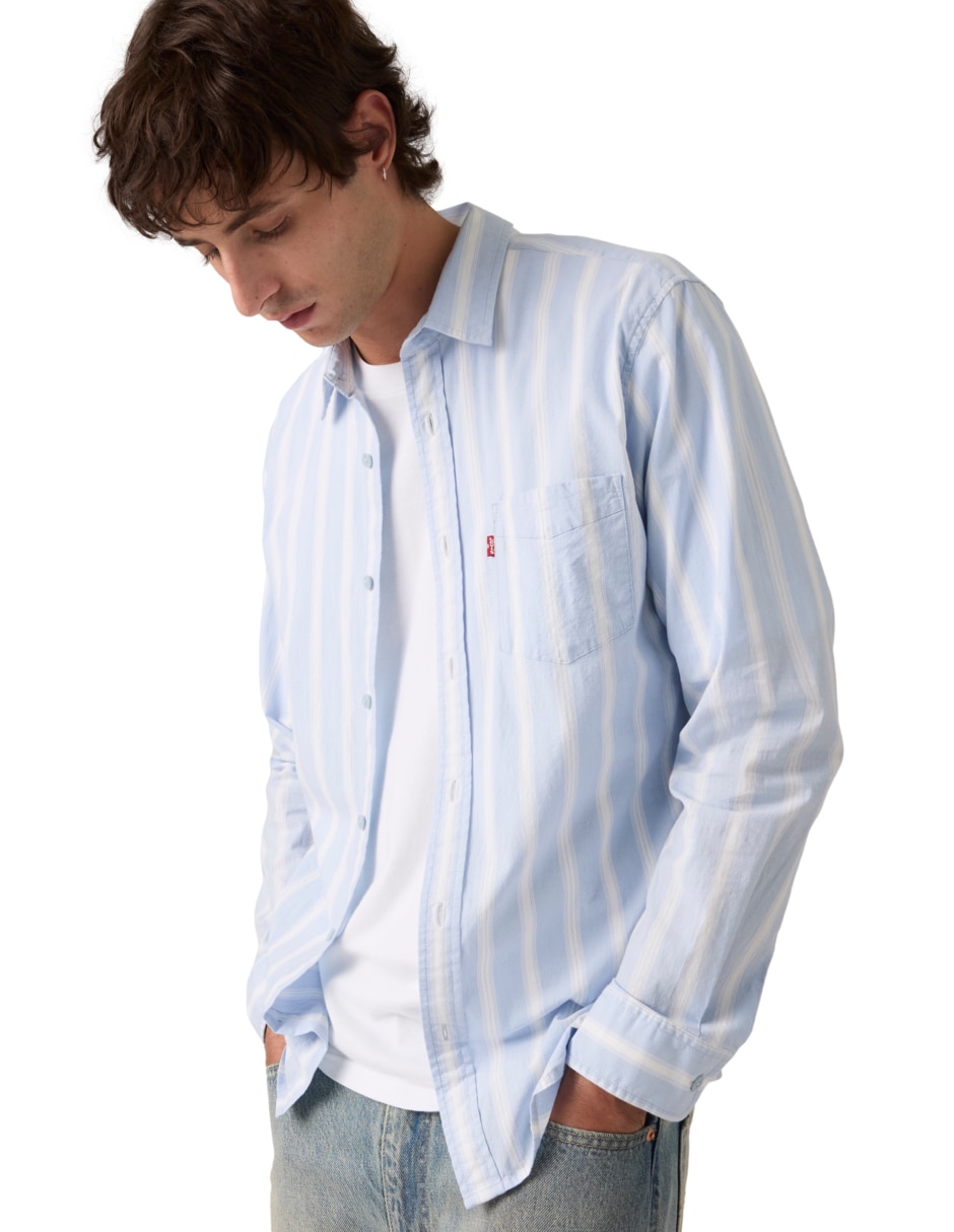 Camisa casual de algodón manga larga para hombre 3