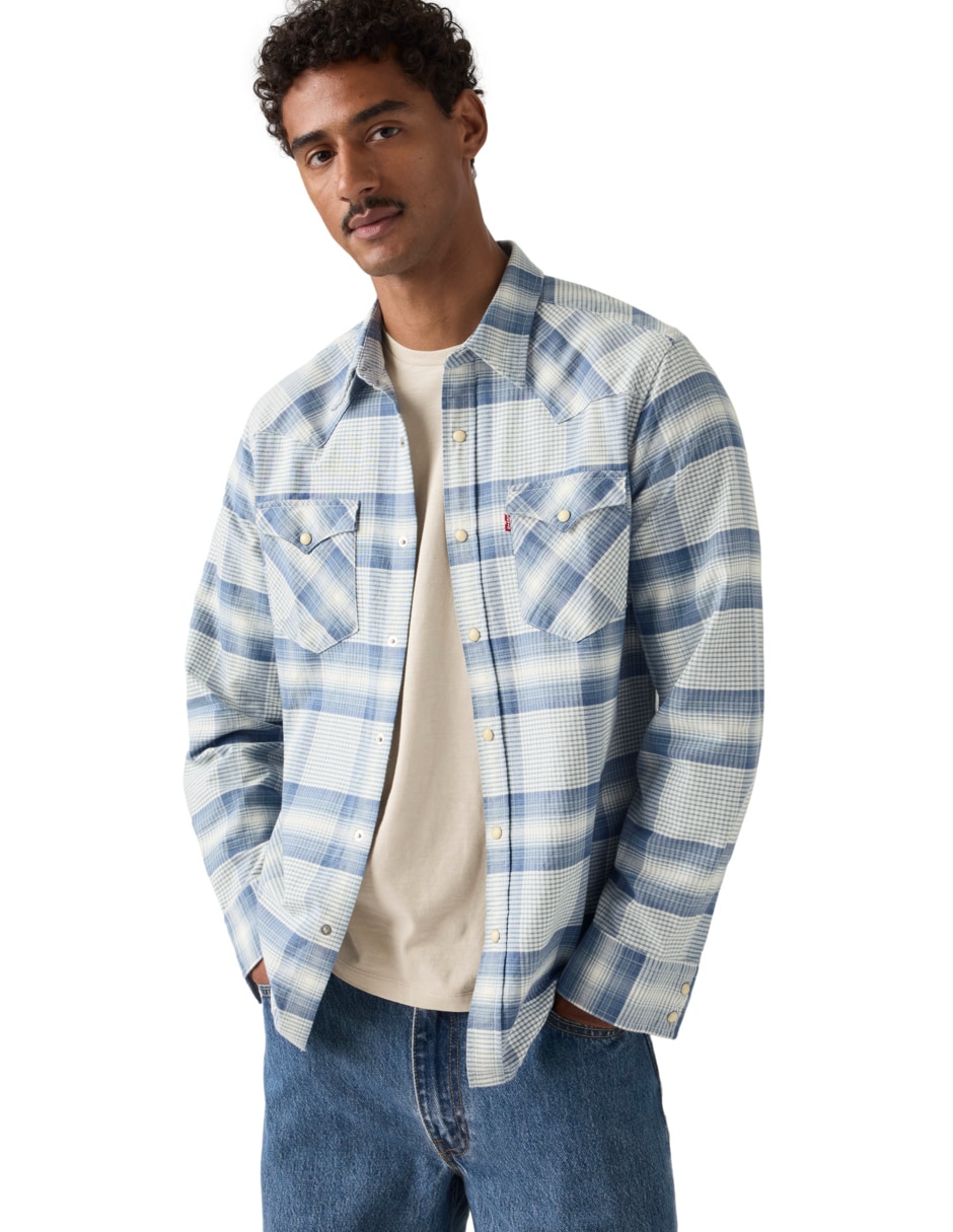 Camisa casual de algodón manga larga para hombre 3