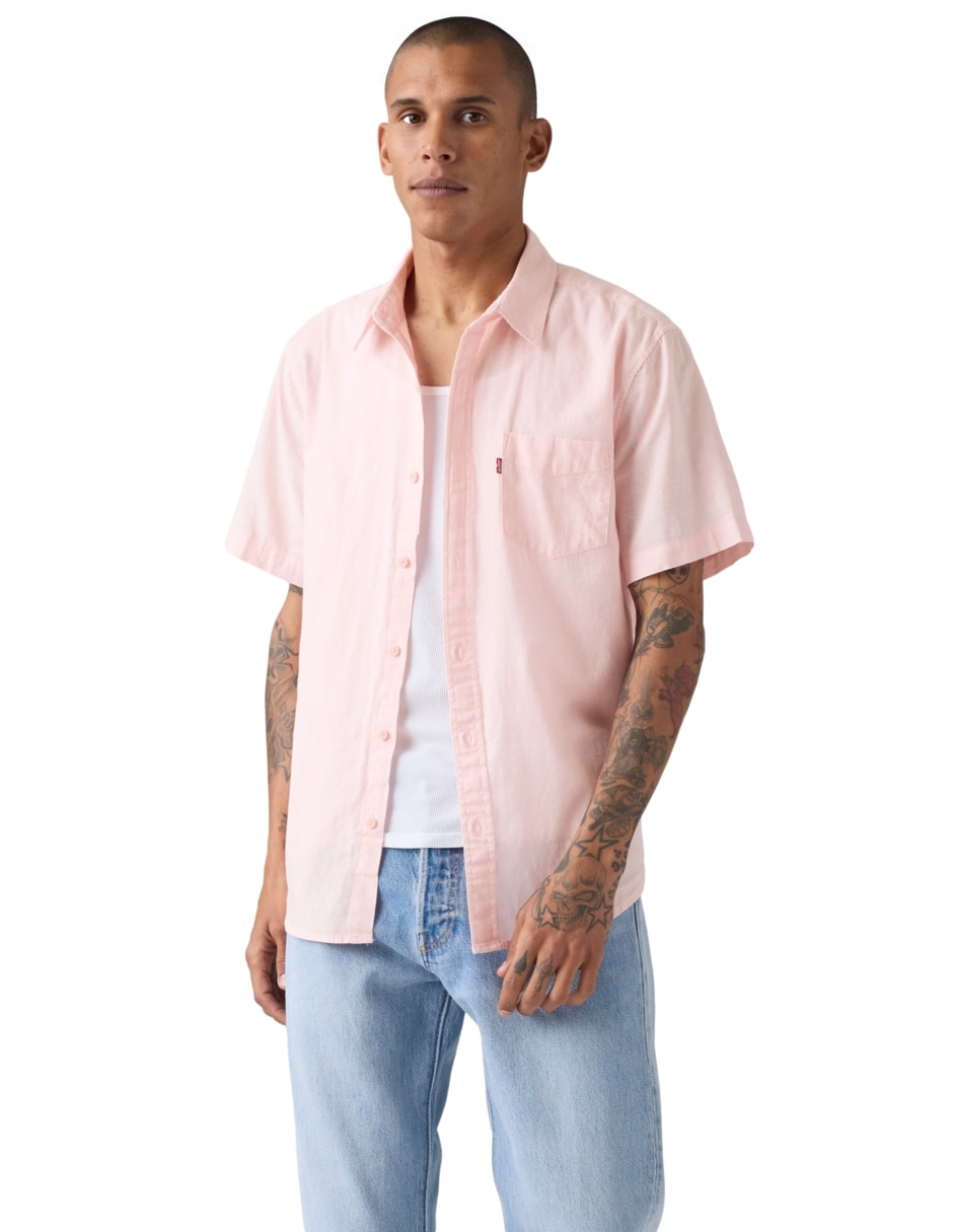 Camisa casual de algodón manga corta para hombre Camisa casual de algodón manga corta para hombre