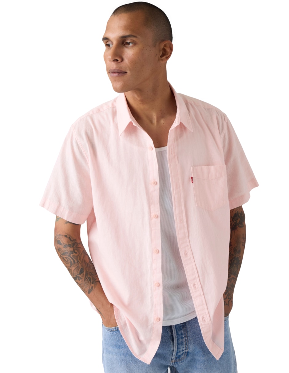Camisa casual de algodón manga corta para hombre 3