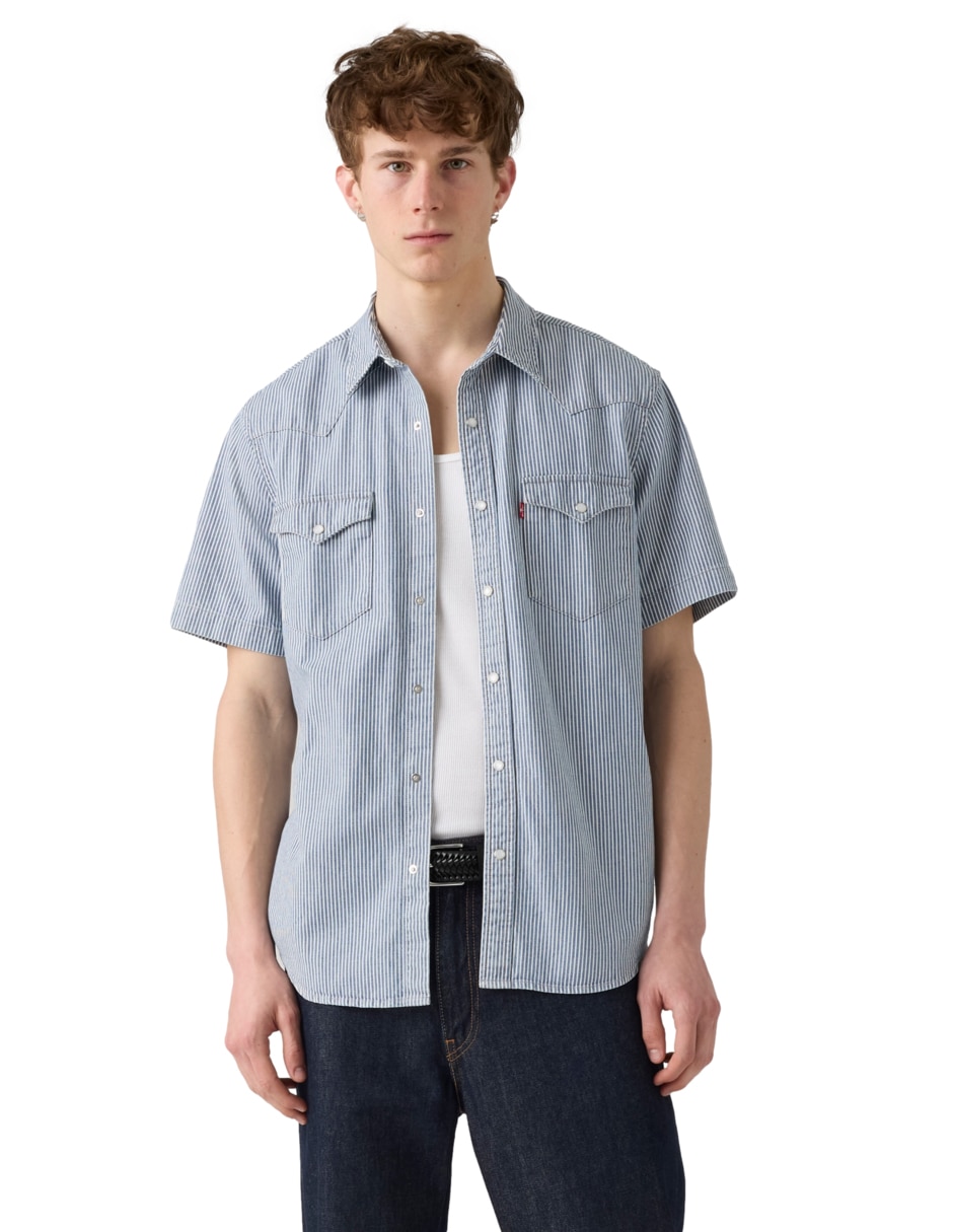 Camisa casual de algodón manga corta para hombre Camisa casual de algodón manga corta para hombre