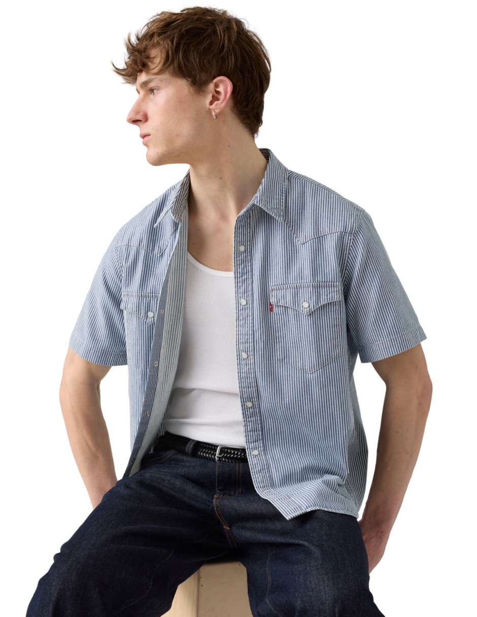 Camisa casual de algodón manga corta para hombre 3