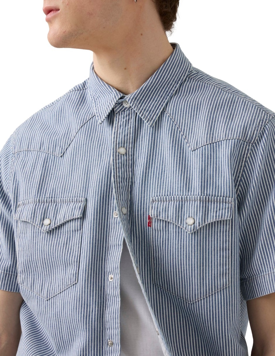 Camisa casual de algodón manga corta para hombre 4