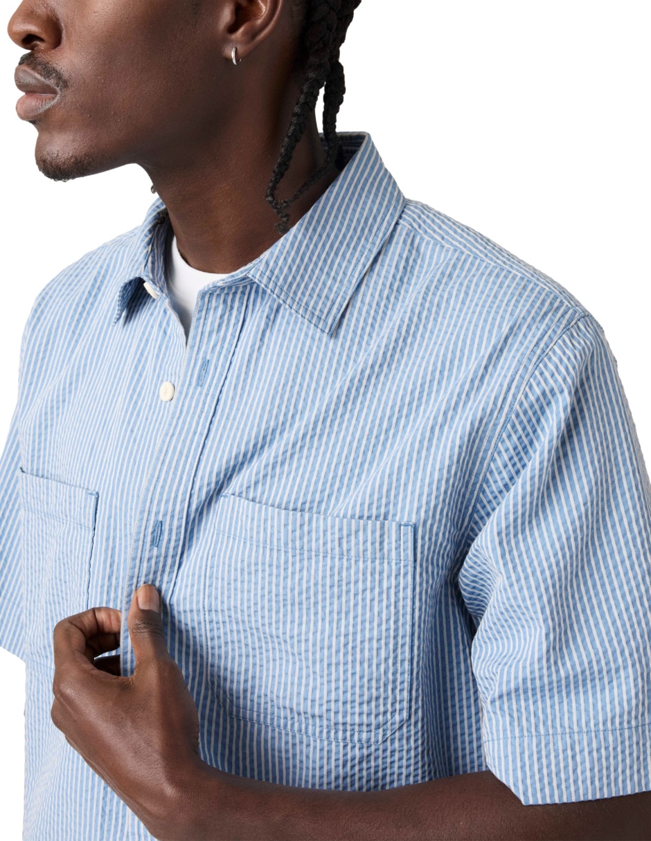 Camisa casual de algodón manga corta para hombre 4