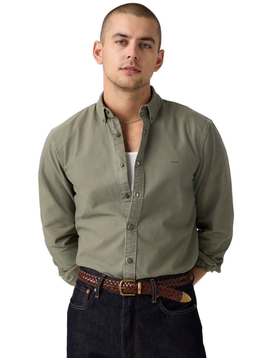 Camisa casual de algodón manga larga para hombre 3