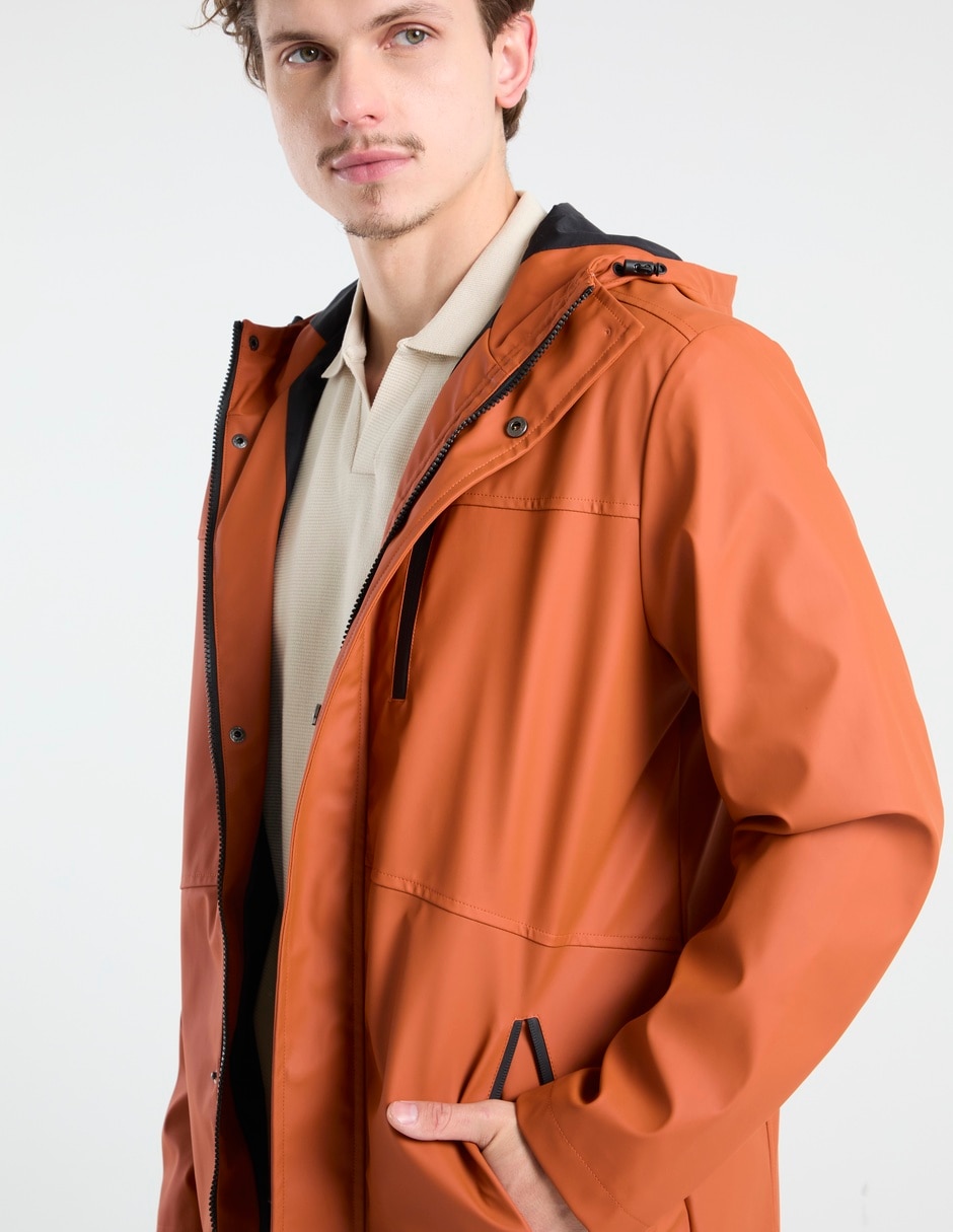 Chamarra parka con bolsillos para hombre 4