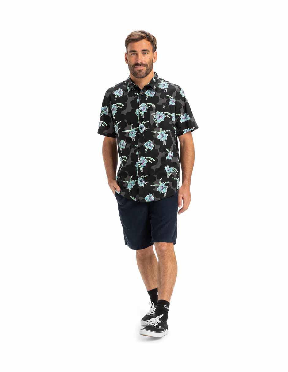 Camisa playa de algodón manga corta para hombre 5