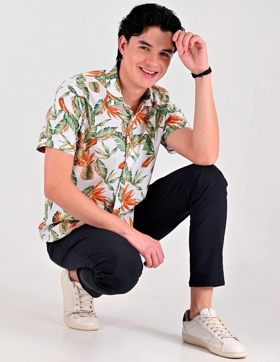 Camisa casual de algodón manga corta para hombre 6