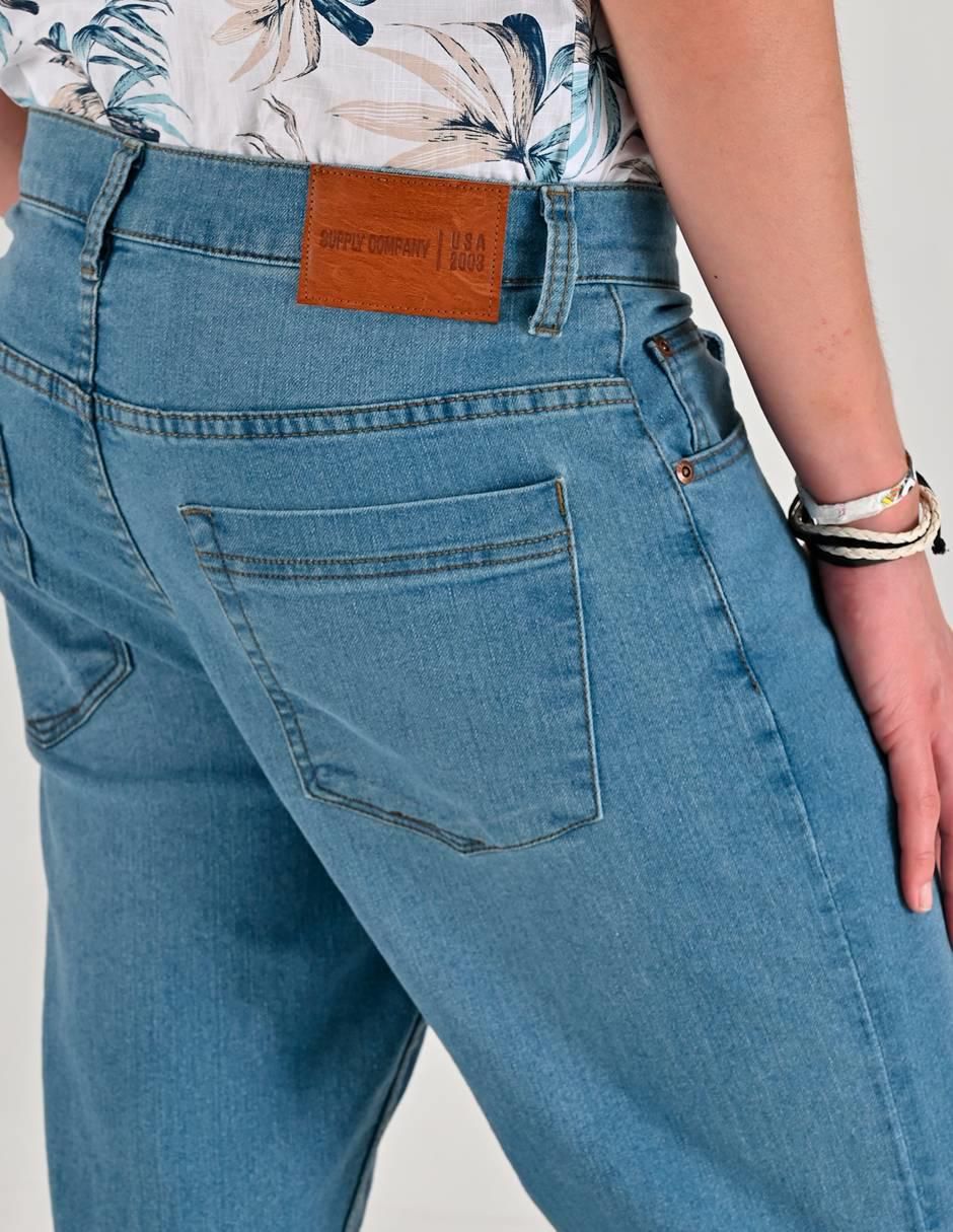 Jeans straight Supply lavado medio para hombre 3
