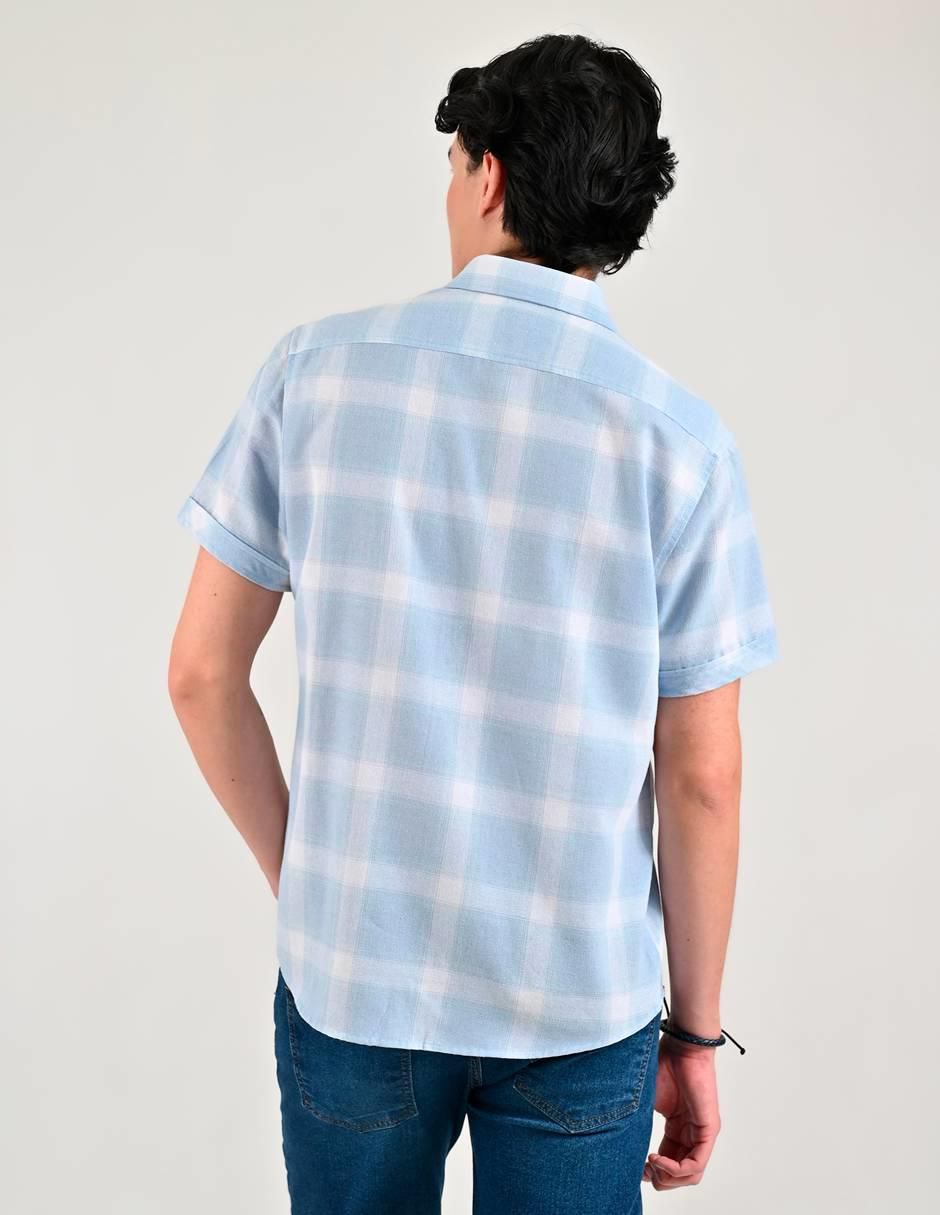 Camisa casual de poliéster y algodón manga corta para hombre 2