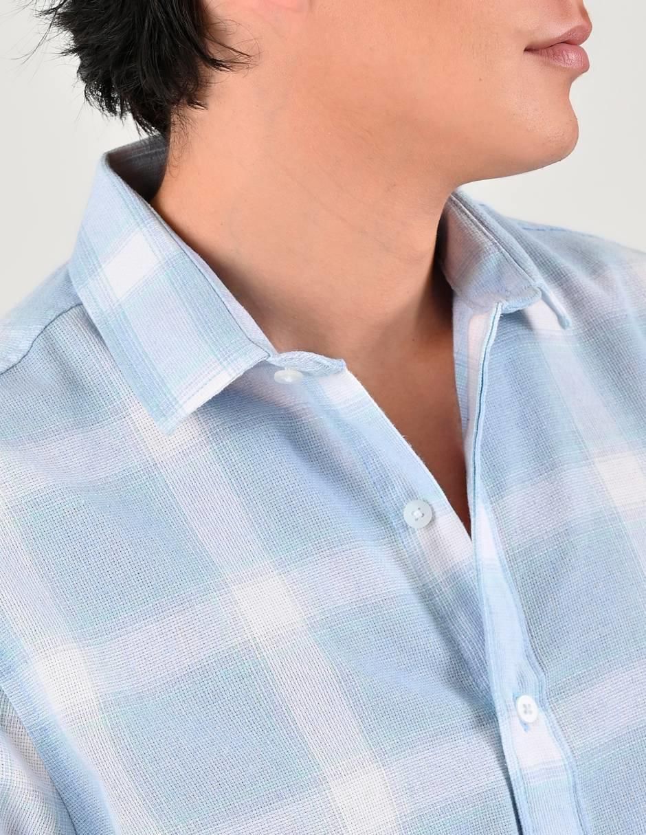 Camisa casual de poliéster y algodón manga corta para hombre 4