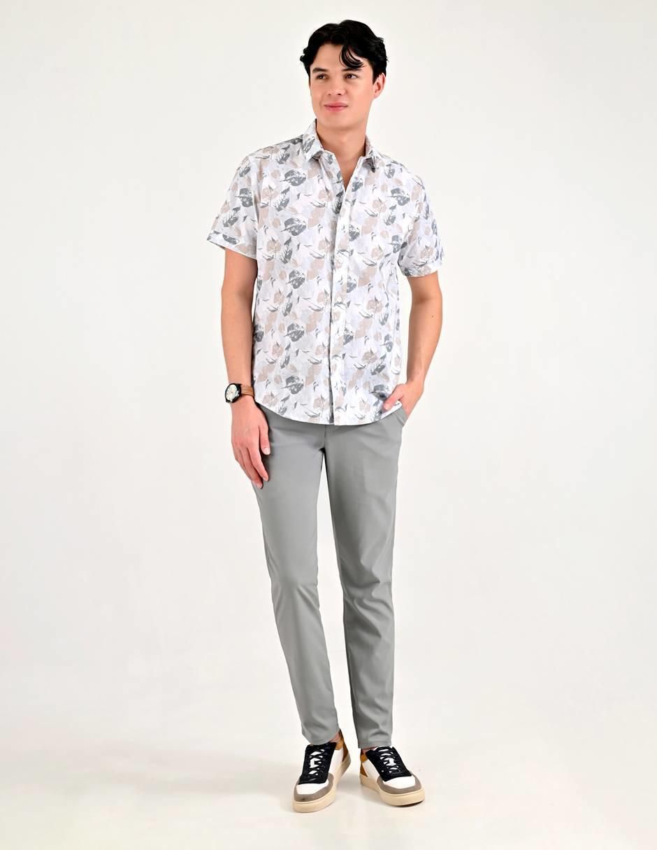 Camisa casual de algodón manga corta para hombre 6