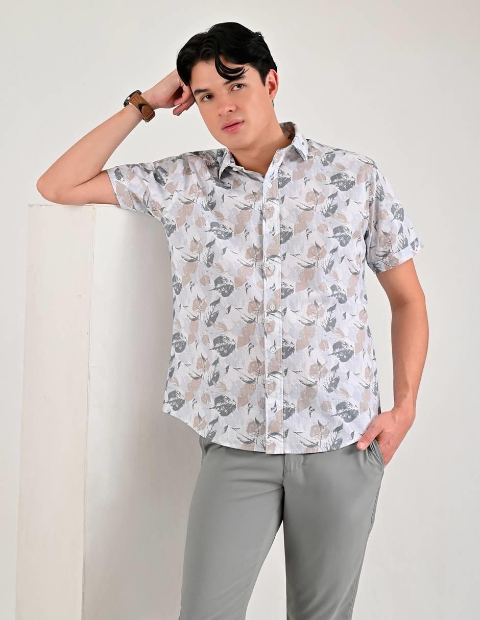 Camisa casual de algodón manga corta para hombre 7