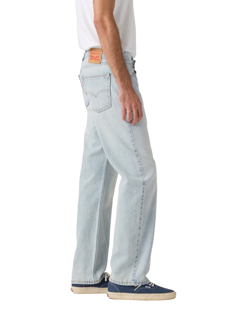 Jeans straight lavado claro para hombre 3