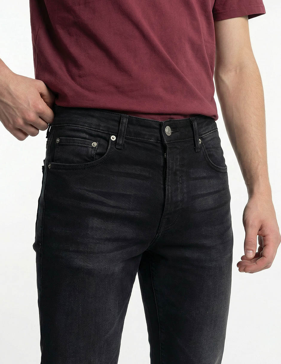 Jeans skinny lavado obscuro para hombre 4