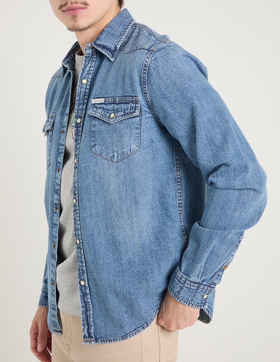 Camisa casual de algodón manga larga para hombre 5