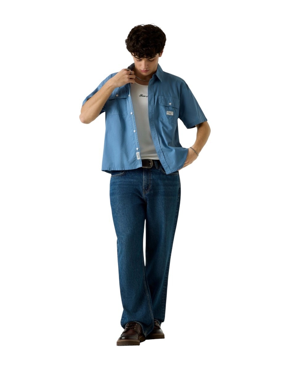 Camisa casual de algodón manga corta para hombre 4