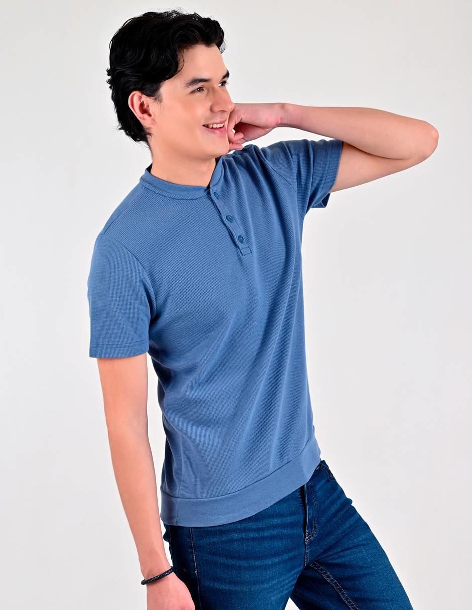Playera cuello henley para hombre 3