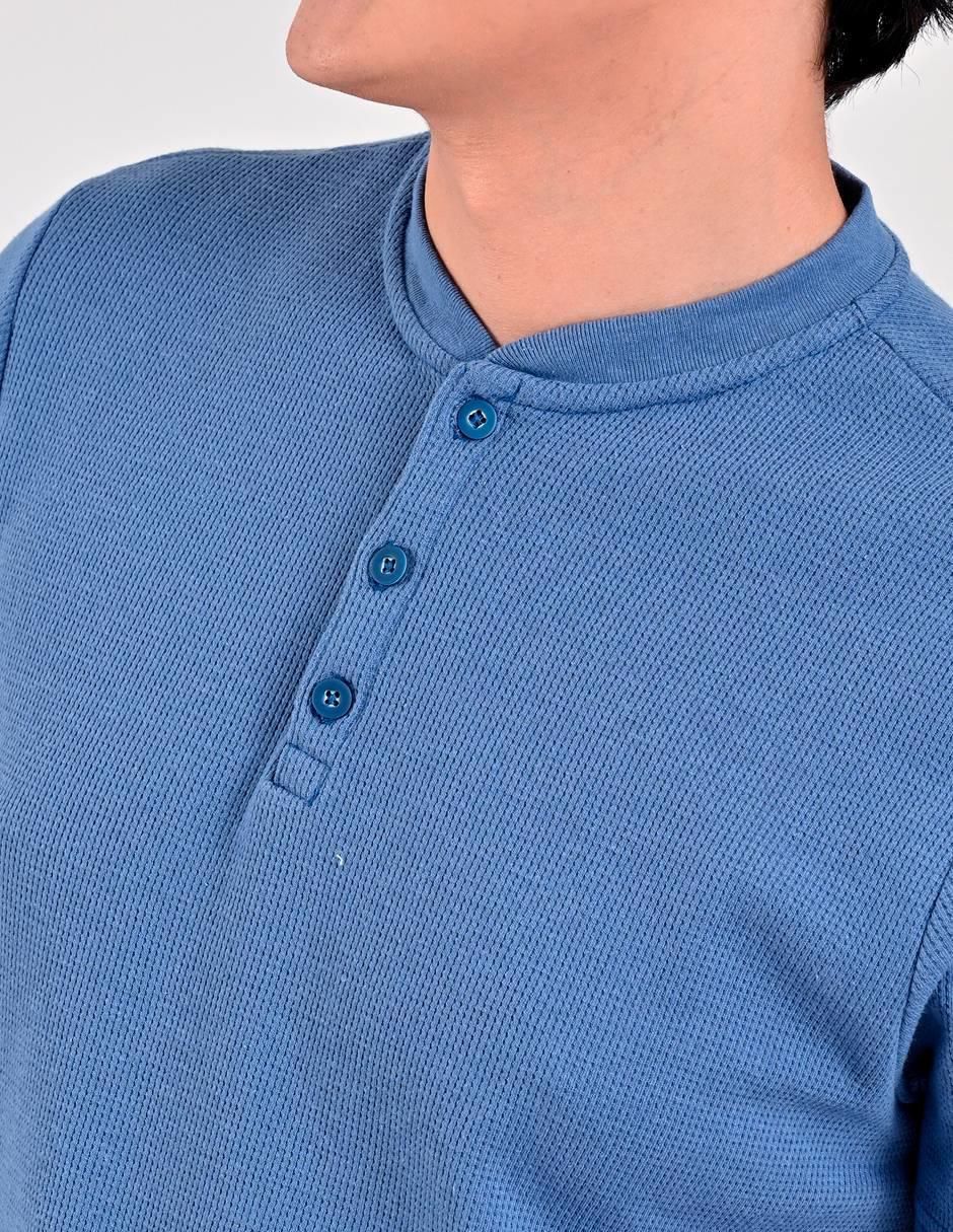 Playera cuello henley para hombre 4