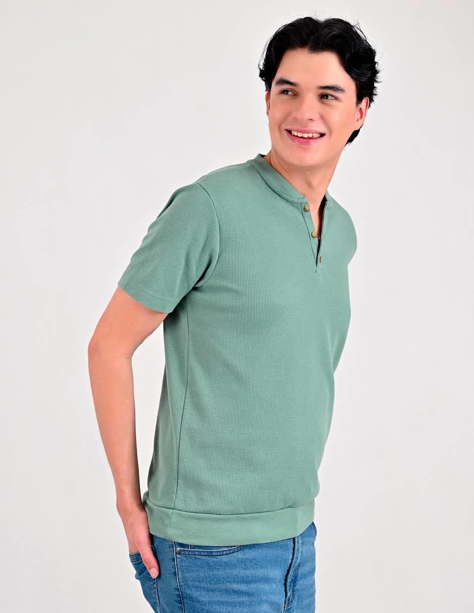 Playera cuello henley para hombre 3