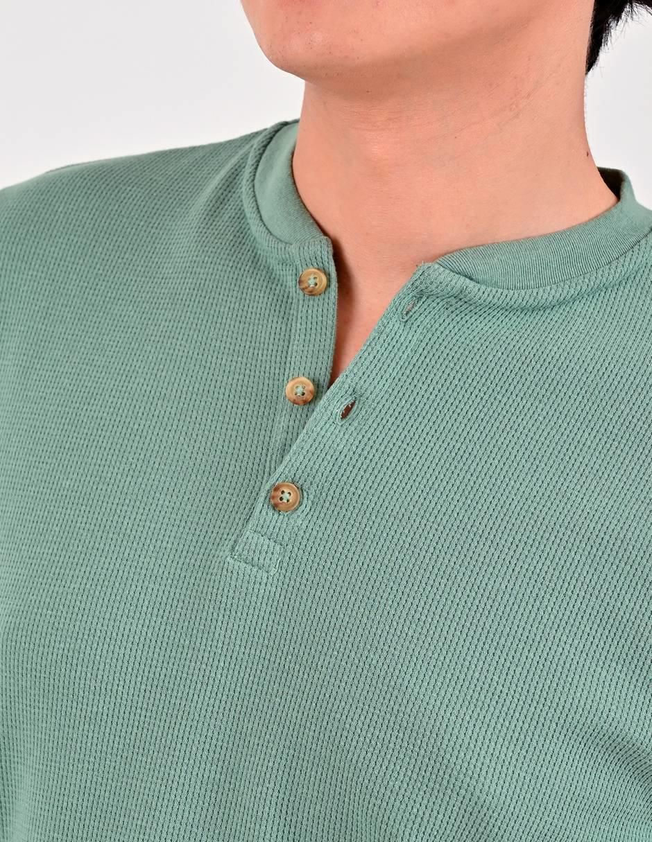 Playera cuello henley para hombre 4