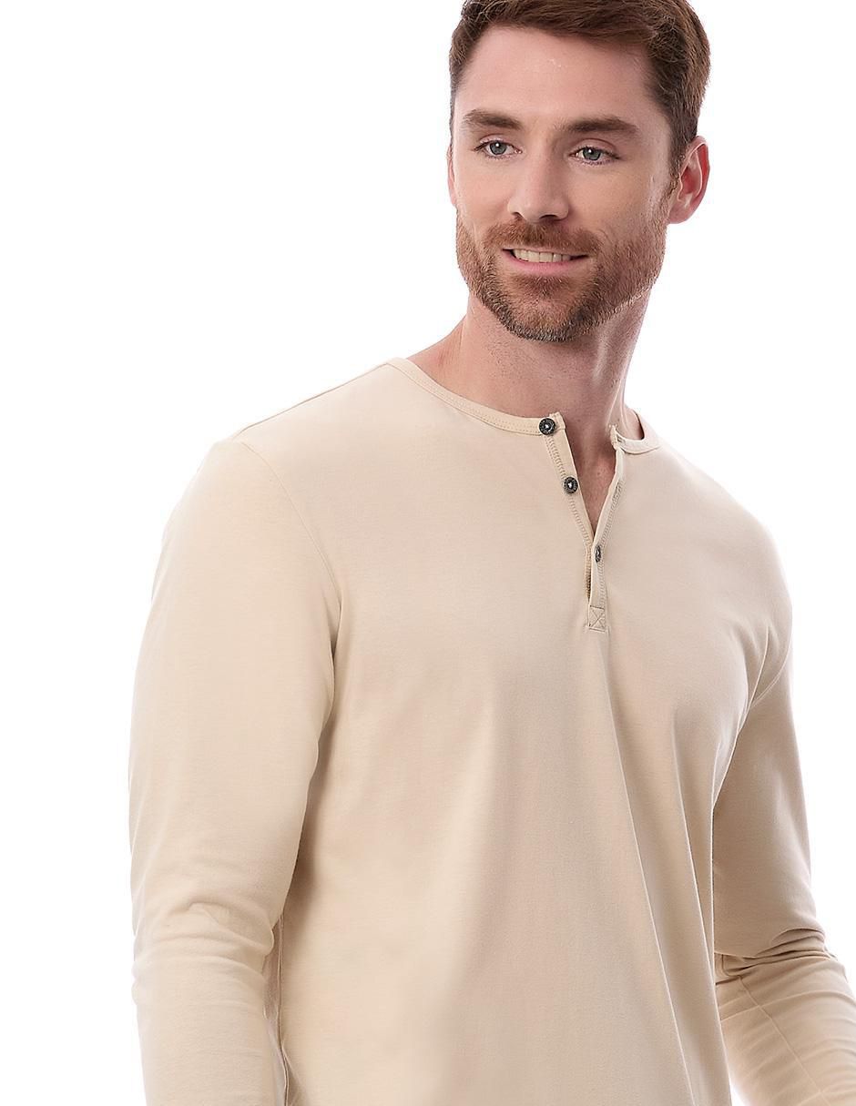 Playera cuello henley para hombre 3