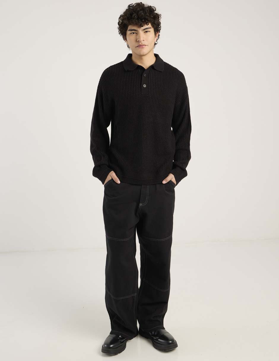 Pantalón recto de algodón para hombre