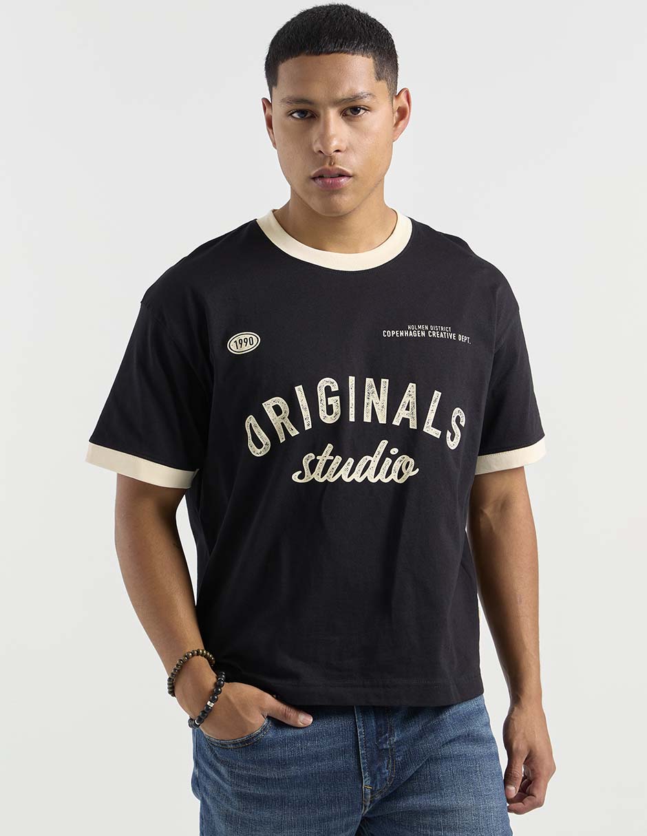 PLAYERA JACK & JONES 122838, XL, NEGRO