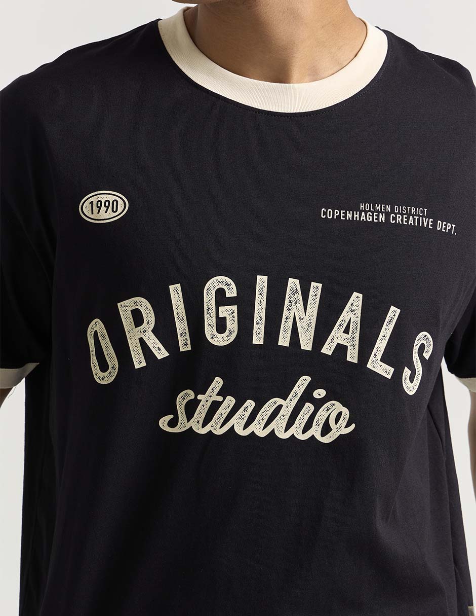 PLAYERA JACK & JONES 122838, XL, NEGRO