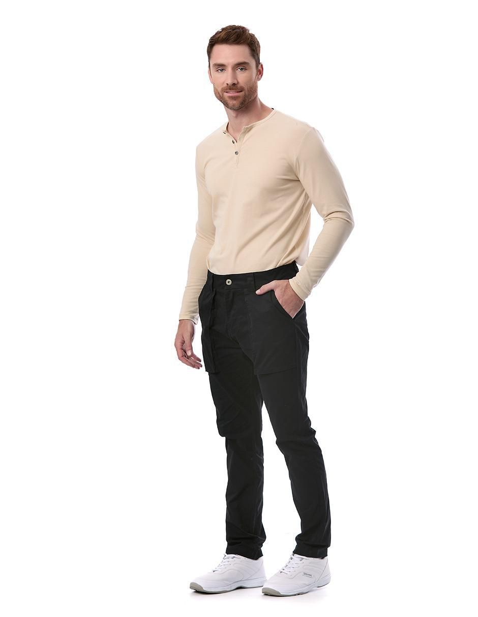 Pantalón regular de gabardina para hombre 4