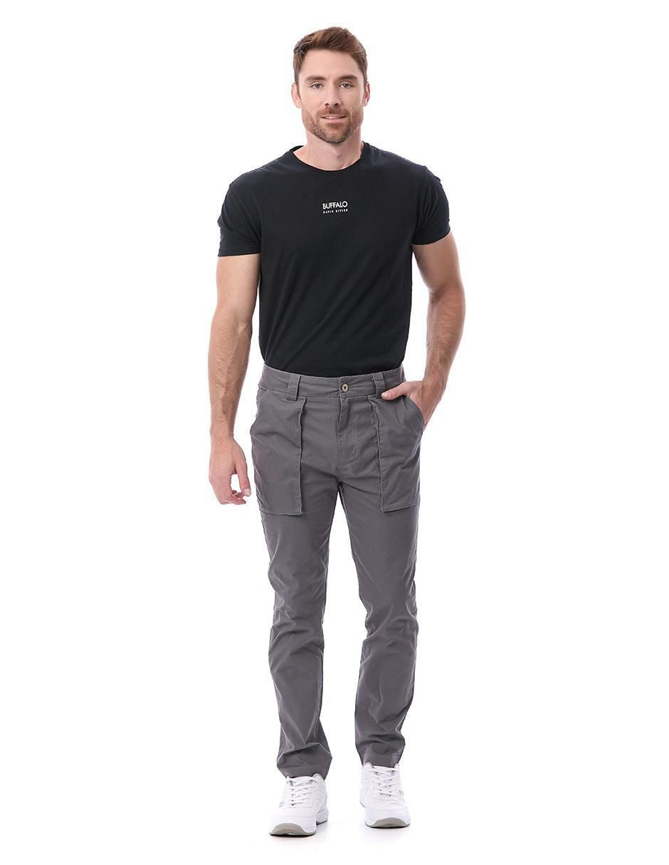 Pantalón regular de gabardina para hombre 2