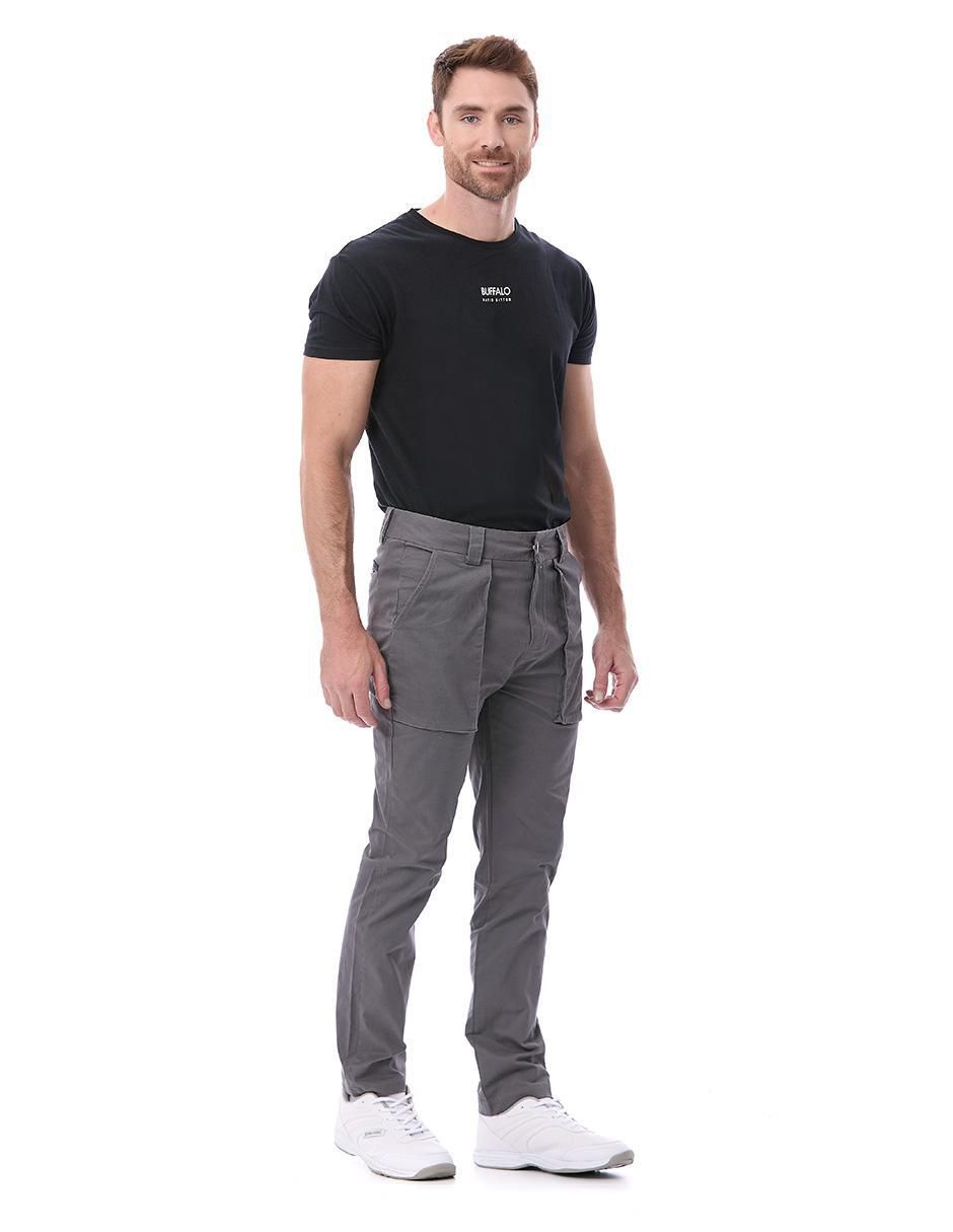 Pantalón regular de gabardina para hombre 4